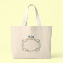 Medallón adornado del marco con la corona bolsas