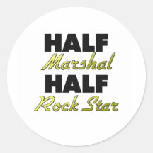 Media estrella del rock del medio mariscal etiquetas redondas