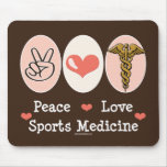 Medicina de deportes del amor de la paz Mousepad Alfombrillas De Raton