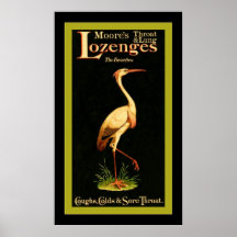 Medicina de Lozenges~Vintage de la garganta y del  Impresiones