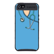 Médico azul friega
