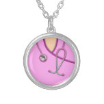 Médico rosado friega collar personalizado