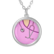Médico rosado friega collar personalizado