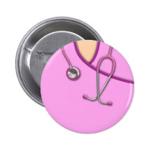 Médico rosado friega pin