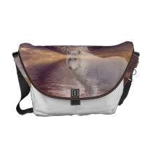 medio de la bolsa de mensajero del lobo blanco y d bolsas de mensajeria