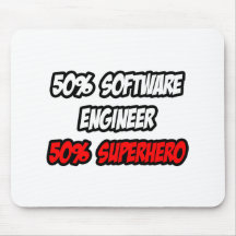 Medio super héroe de la Software Engineer… a media Alfombrilla De Ratón