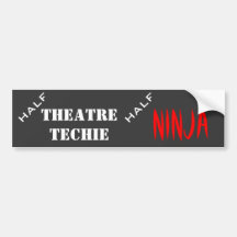 Medio techie, medio ninja pegatina de parachoque