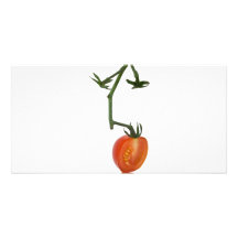 Medio tomate de la vid tarjeta fotografica personalizada