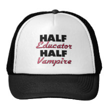 Medio vampiro del medio psicólogo educativo gorro de camionero