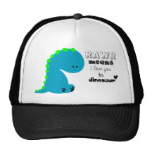 Medios de Rawr te amo en camisa del DINOSAURIO Gorra