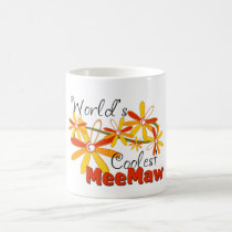 Meemaw más fresco del mundo floral tazas