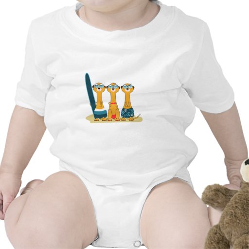Meercats que practica surf camiseta