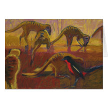 Meerkats y shrike - tarjeta
