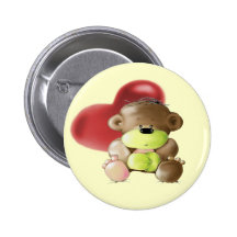 Megg: Un oso de peluche lindo - triste, botón Pin