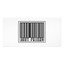 Mejor amigo del código de barras tarjetas fotográficas 