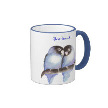 Mejor amigo, pájaros azules del amor, taza de la n