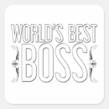 "Mejor BOSS del mundo" modificado para requisitos  Calcomanías Cuadradases