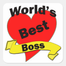 Mejor Boss del mundo Calcomanías Cuadradass Personalizadas