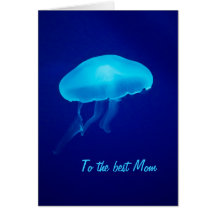 Mejor mamá flotante de las medusas azules tarjeta