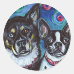 Mejores amigos Bruno y Fergie Pegatinas Redondas