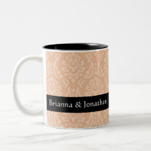 MELOCOTÓN elegante y taza NEGRA del damasco del bo