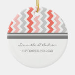 Melocotón gris Chevron del favor del ornamento del Ornatos