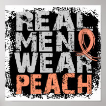 Melocotón real del desgaste de hombres del cáncer  poster