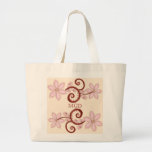 Melocotón rosado floral con la bolsa de asas del m