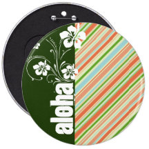 Melocotón y Forest Green rayados; Hawaiana Pin