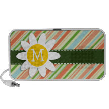 Melocotón y Forest Green rayados; Margarita Mini Altavoces