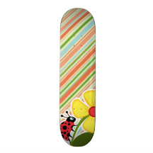 Melocotón y mariquita rayada de Forest Green Tabla De Patinar
