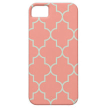 Melón y turquesa Quatrefoil iPhone 5 Case-Mate Cobertura