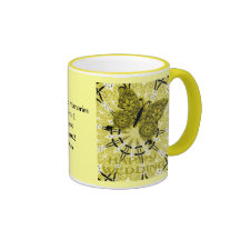 Memorias de la boda; Amarillo 1 de la mariposa Tazas