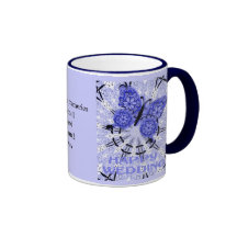 Memorias de la boda; Púrpura 1 de la mariposa Taza De Café