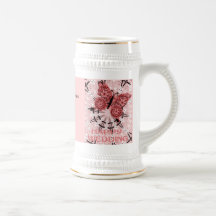Memorias de la boda; Rosa de Dudty de la mariposa Taza De Café