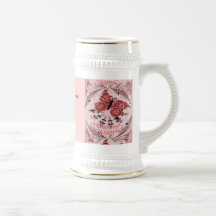 Memorias de la boda; Rosa polvoriento de la maripo Taza De Café
