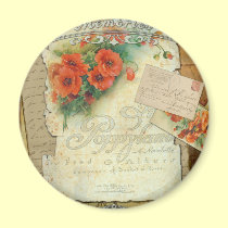 Memorias de las amapolas y escritura francesa imanes