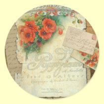 Memorias de las amapolas y escritura francesa pegatinas