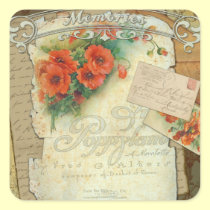 Memorias de las amapolas y escritura francesa pegatinas