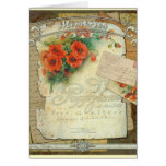 Memorias de las amapolas y escritura francesa felicitacion 