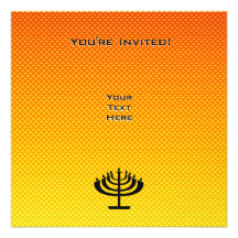 Menorah amarillo-naranja comunicados personalizados