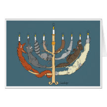 Menorah animal tarjeton