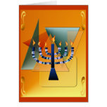 Menorah con la tarjeta de las formas