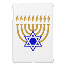 Menorah y la estrella de David iPad Mini Carcasa