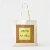 ¡Menos trabajo, haciendo punto! Oro y amarillo Bolsas Lienzo