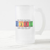Menos trabajo y más golf tazas de café