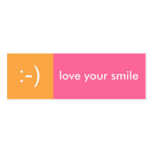 Mensaje anaranjado del emoticon de la sonrisa del  tarjeta de visita