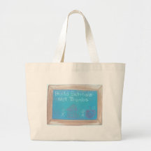 Mensaje de la pizarra bolsas lienzo