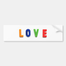 Mensaje del amor escrito con los caracteres plásti pegatina de parachoque