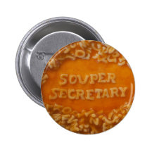 Mensaje en mi sopa: Secretaria Button Pin